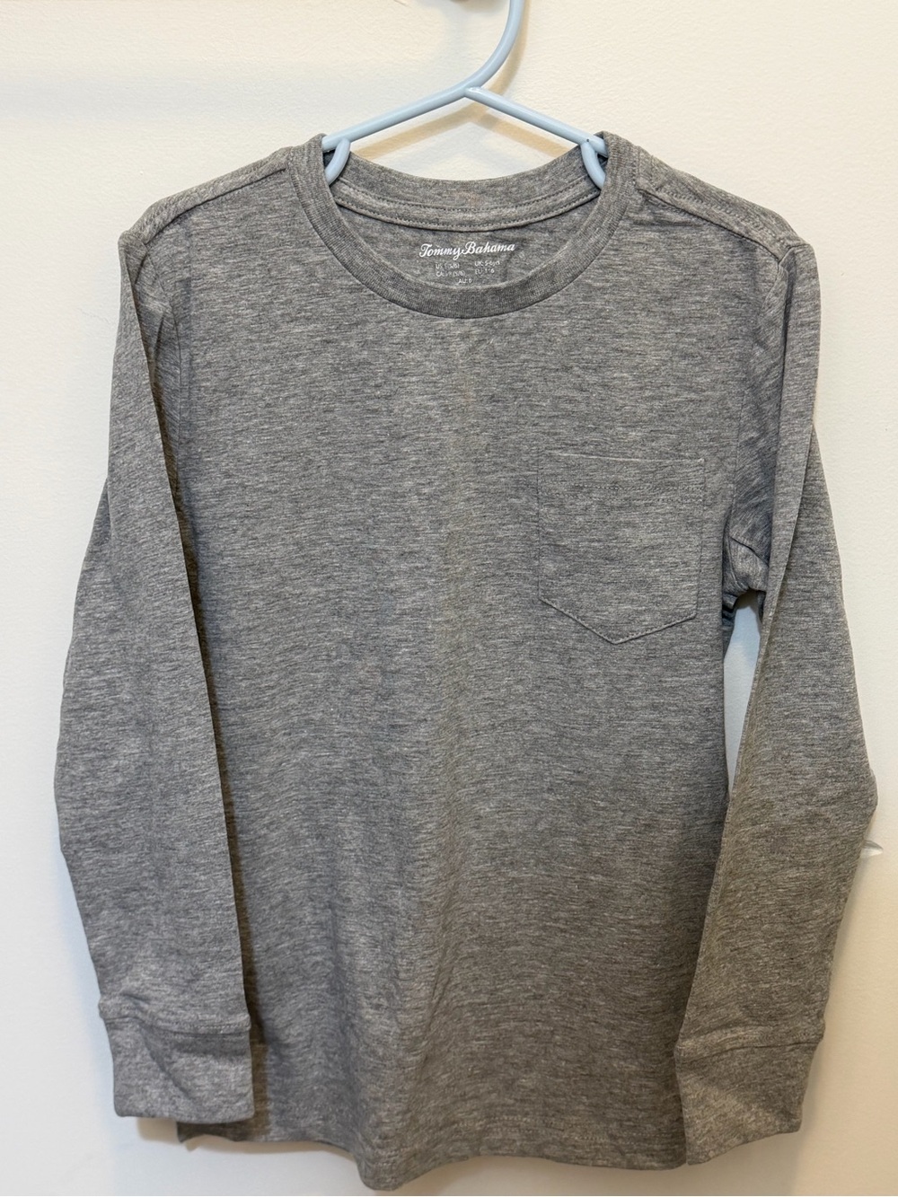 Tommy Bahama Heather Gray Long-Sleeve Pocket Tee